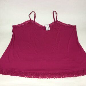 (NWT) Fashion Bug, Pink Lace Trim Cami Tank Top